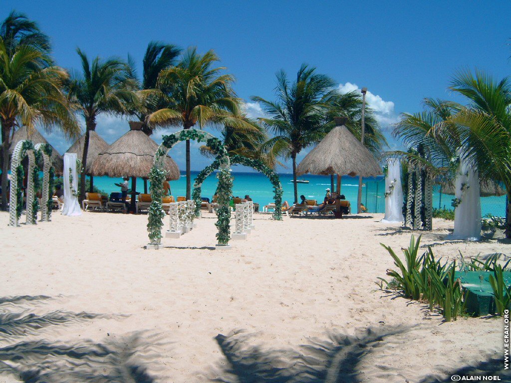 fonds d cran Amerique Mexique plages de Cancun - de Alain Noel