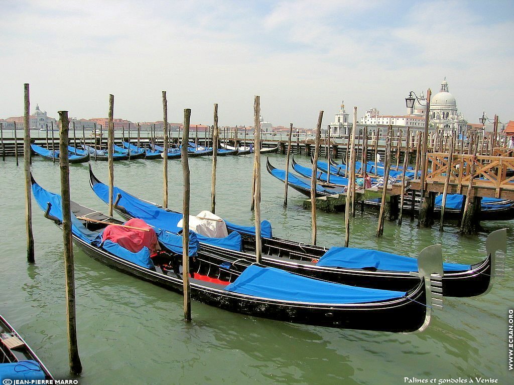 fonds d cran Italie Venise les gondoles - de Jean-Pierre Marro