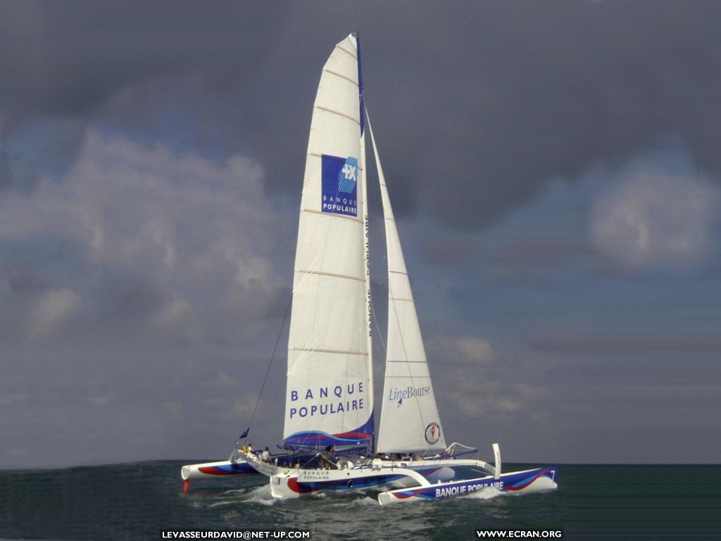 fonds d cran Seine Maritime - Normandie trimaran de Fecamp - de David Levasseur