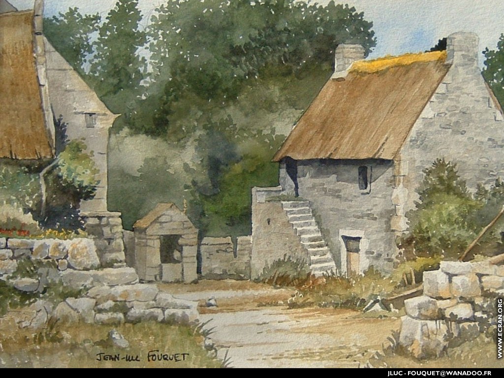 fonds d cran Aquarelles de Bretagne Peinture passion - de Jean-Luc Fouquet