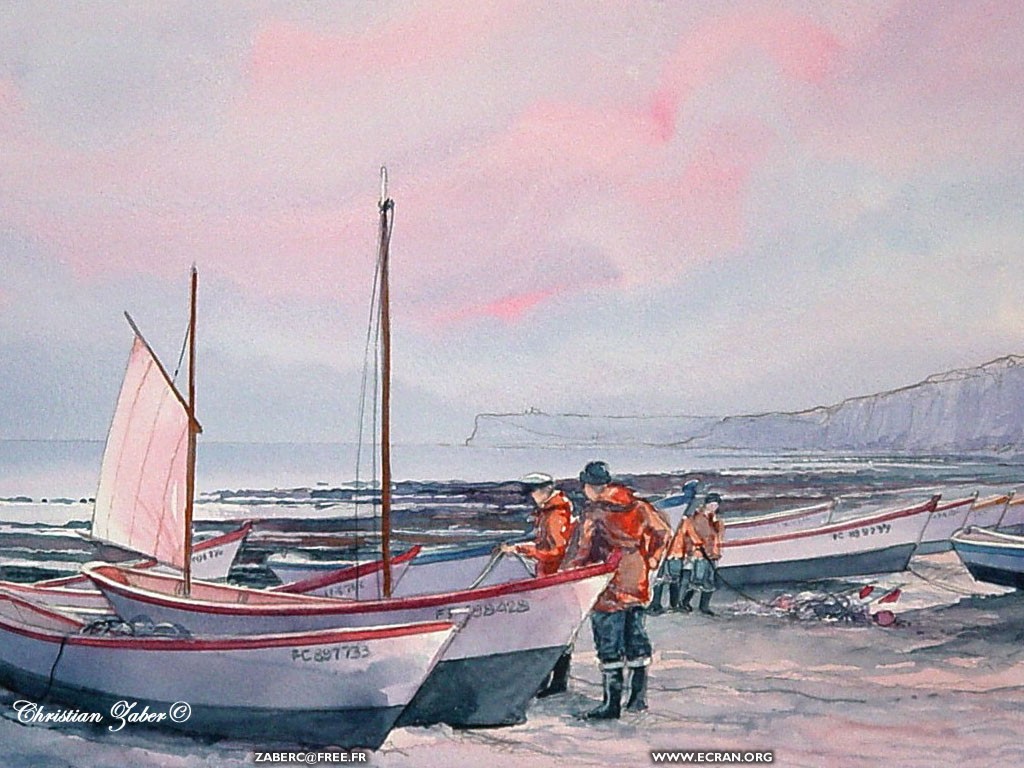 fonds d cran Peinture - Aquarelles de Christian Zaber - La Normandie en fond d'cran & en couleur - de Christian Zaber