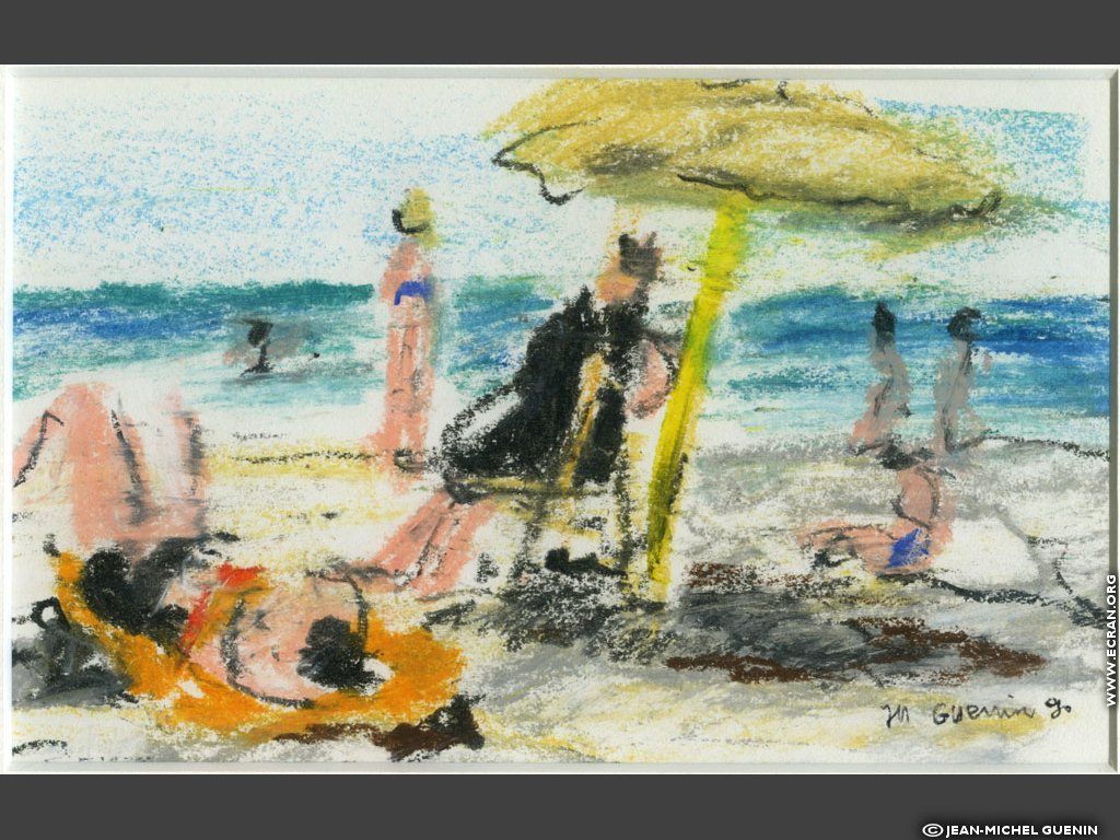 fonds d cran Peintures pastel plages - de Jean Michel Guenin