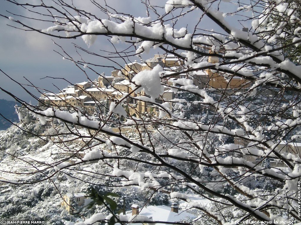 fonds d cran Sud Cote d Azur Provence Eze Neige (lieu du mariage Dave Evans U2) - de Jean-Pierre Marro