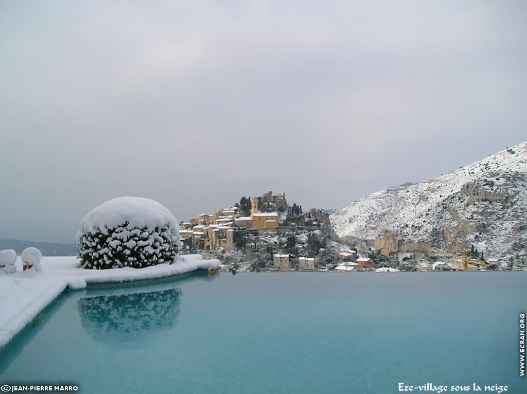 fonds d cran Sud Cote d Azur Provence Eze Neige (lieu du mariage Dave Evans U2) - de Jean-Pierre Marro