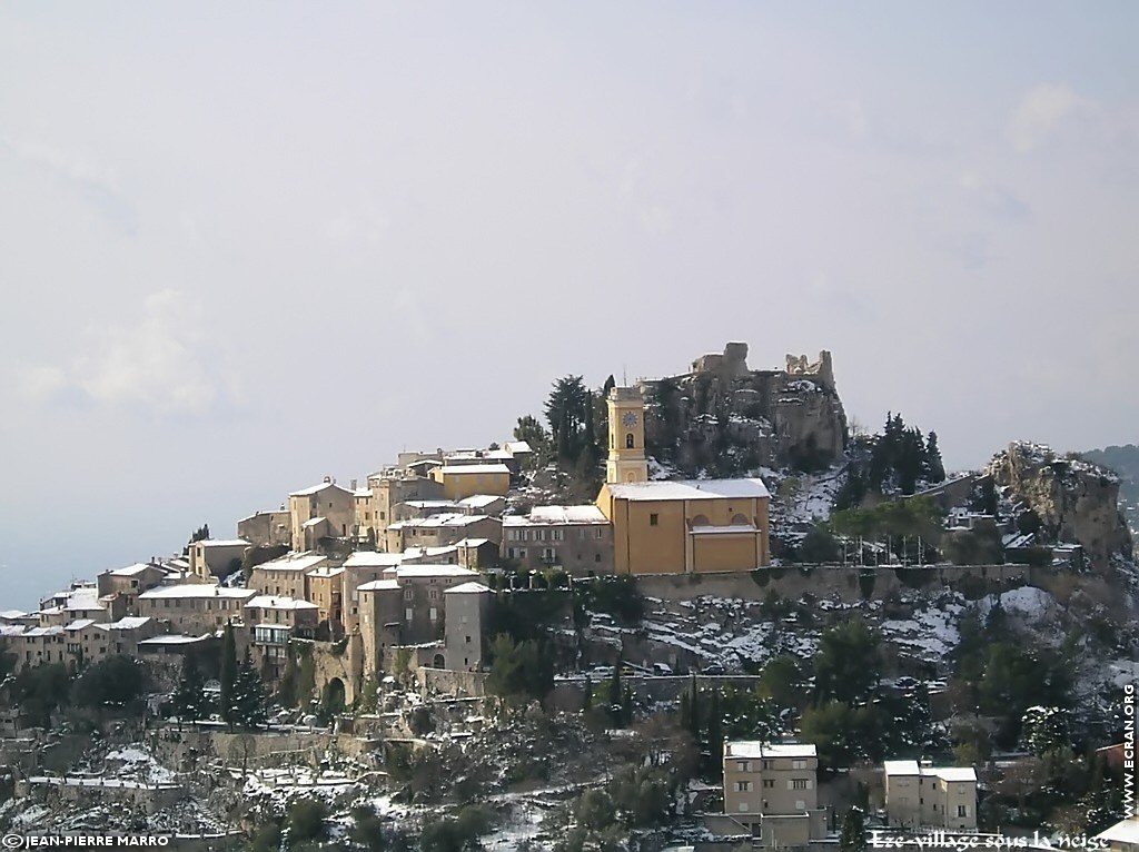 fonds d cran Sud Cote d Azur Provence Eze Neige (lieu du mariage Dave Evans U2) - de Jean-Pierre Marro