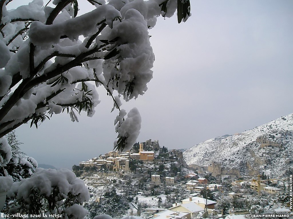 fonds d cran Sud Cote d Azur Provence Eze Neige (lieu du mariage Dave Evans U2) - de Jean-Pierre Marro