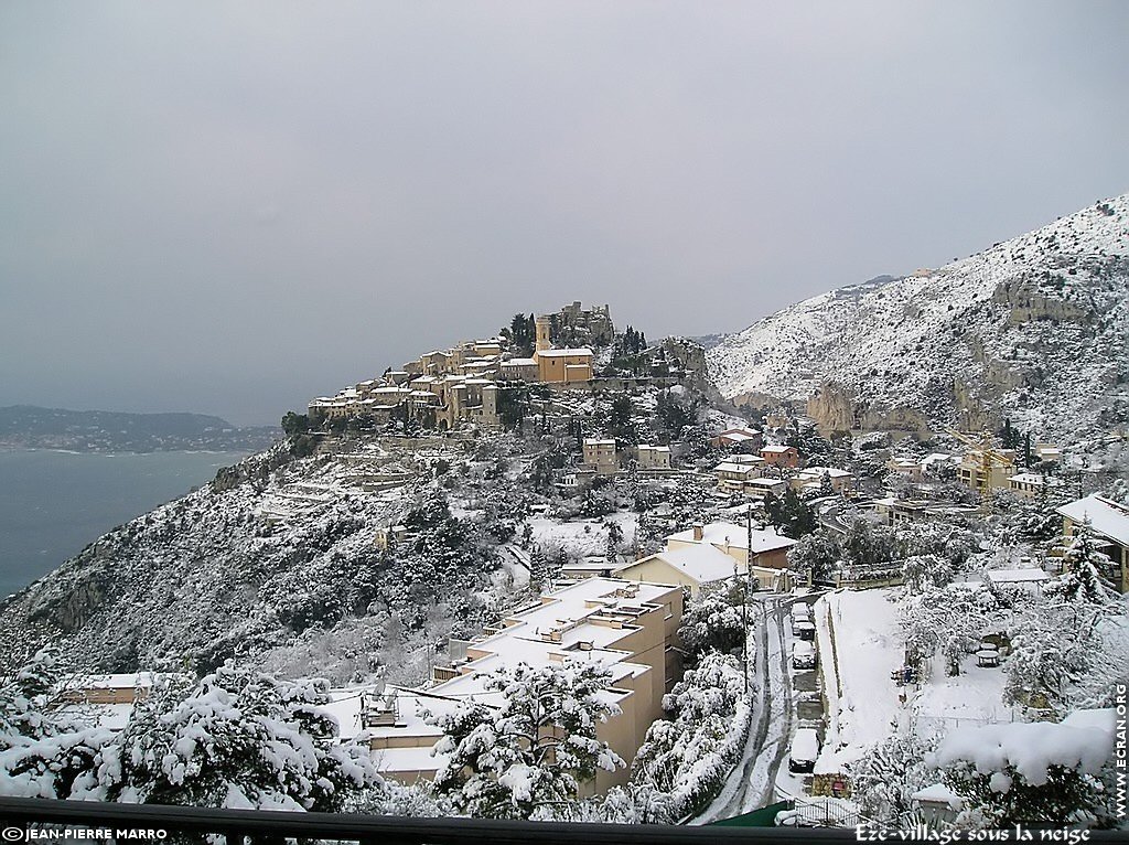 fonds d cran Sud Cote d Azur Provence Eze Neige (lieu du mariage Dave Evans U2) - de Jean-Pierre Marro