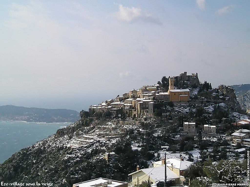 fonds d cran Sud Cote d Azur Provence Eze Neige (lieu du mariage Dave Evans U2) - de Jean-Pierre Marro