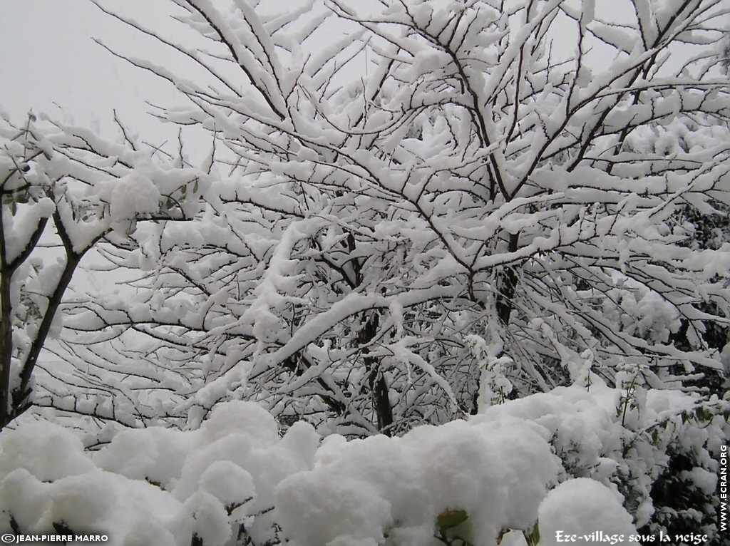 fonds d cran Sud Cote d Azur Provence Eze Neige (lieu du mariage Dave Evans U2) - de Jean-Pierre Marro