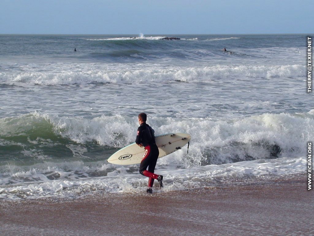 fonds d cran Biarritz surf  la plage - Pyrnes atlantiques - sud ouest - France - fond ecran - de Thierry Texier Lafleur