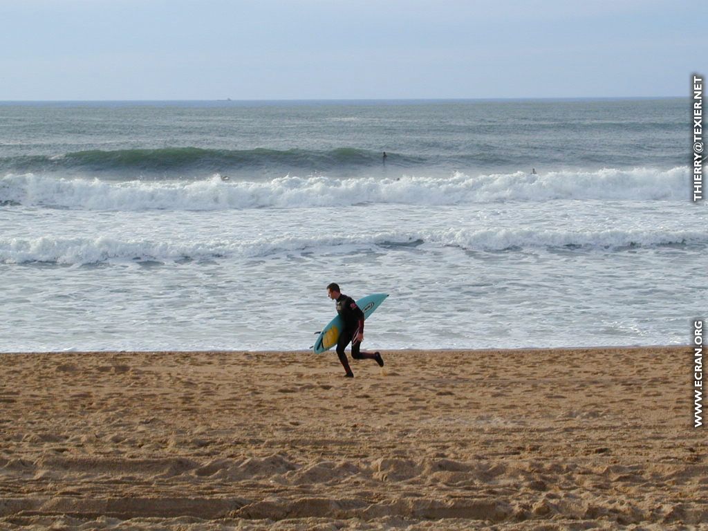 fonds d cran Biarritz surf  la plage - Pyrnes atlantiques - sud ouest - France - fond ecran - de Thierry Texier Lafleur