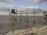 fond d ecran original de Henriette Joussaume - Ouest - Charente - le littoral charentais, les carrelets, la mer  mare basse