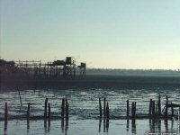 fond d ecran de Ouest - Charente - le littoral charentais, les carrelets, la mer  mare basse - Henriette Joussaume