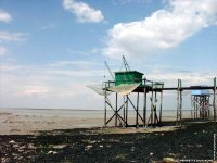 fonds d ecran de Henriette Joussaume - Ouest - Charente - le littoral charentais, les carrelets, la mer  mare basse