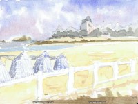 fond cran de Yvon - Aquarelle entre Dinard et St Malo, Cornouaille et pays bigouden. Fonds cran par Yvon peintre et sonneur de bombarde - Quimper Bretagne