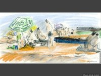 fond d ecran de Peintures pastel plages - Jean Michel Guenin